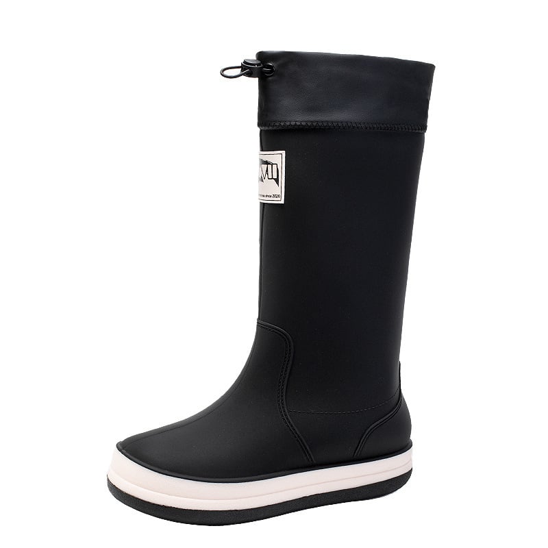 Uniszex magas esőcsizma, vízálló, csúszásmentes, sík talpú, műanyag felsőrész