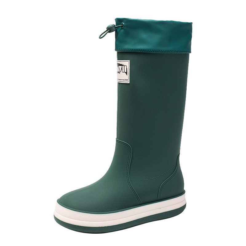 Uniszex magas esőcsizma, vízálló, csúszásmentes, sík talpú, műanyag felsőrész