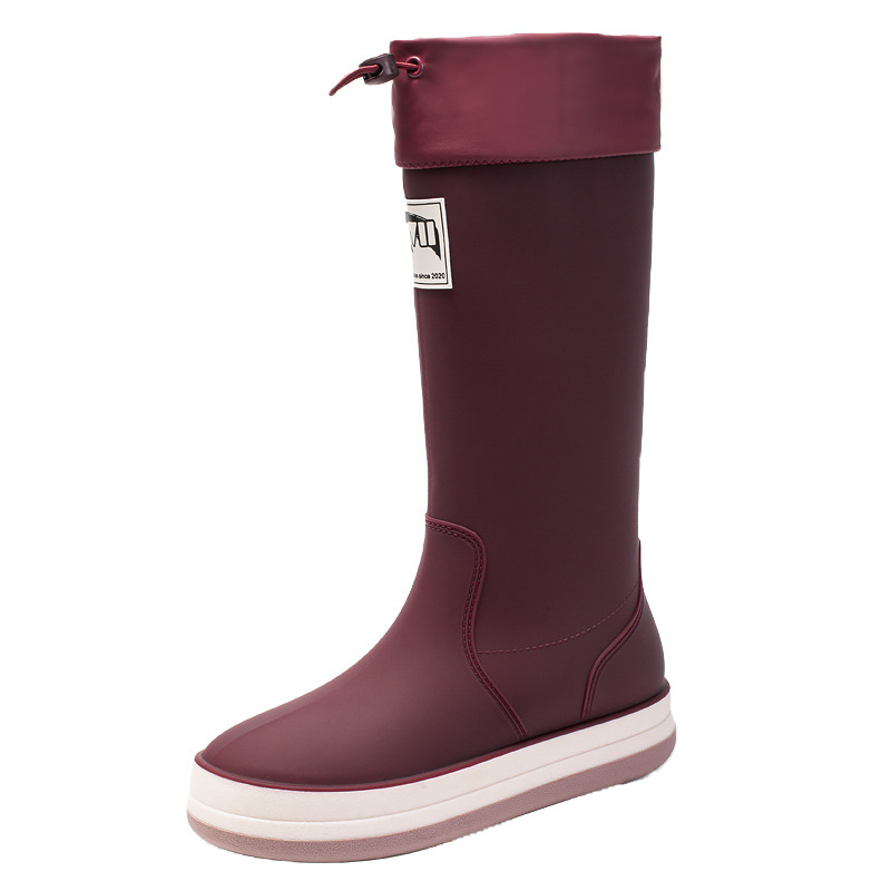 Uniszex magas esőcsizma, vízálló, csúszásmentes, sík talpú, műanyag felsőrész