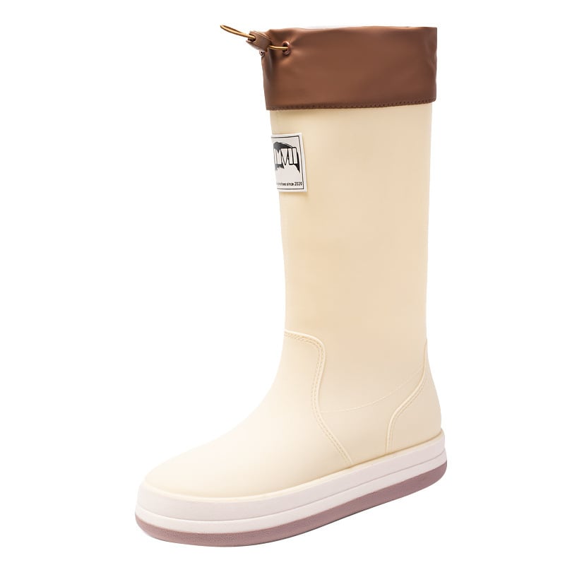 Uniszex magas esőcsizma, vízálló, csúszásmentes, sík talpú, műanyag felsőrész