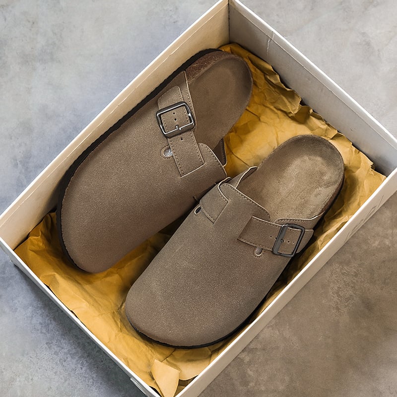 Birkenstock stil papuče s korkom, protuklizne, za muškarce, jesen-zima, gornji dio od mikrovlatene kože