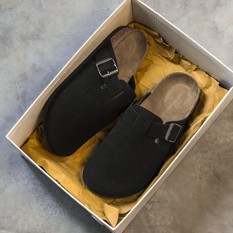 Birkenstock stil papuče s korkom, protuklizne, za muškarce, jesen-zima, gornji dio od mikrovlatene kože