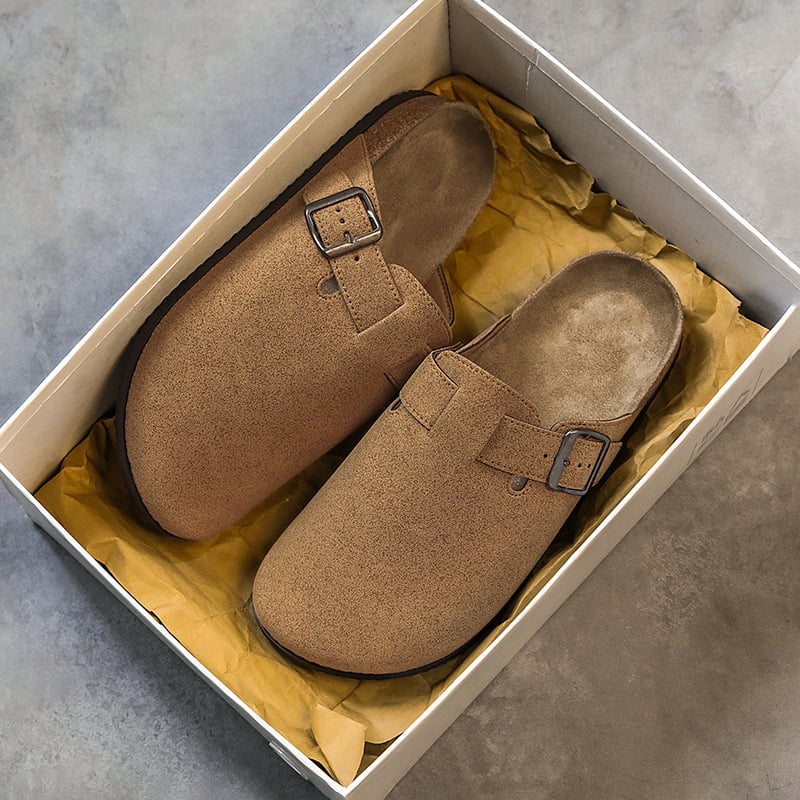 Birkenstock stil papuče s korkom, protuklizne, za muškarce, jesen-zima, gornji dio od mikrovlatene kože