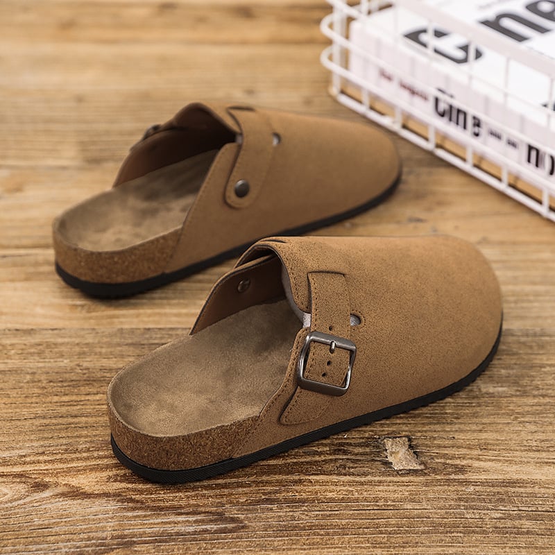 Birkenstock stil papuče s korkom, protuklizne, za muškarce, jesen-zima, gornji dio od mikrovlatene kože