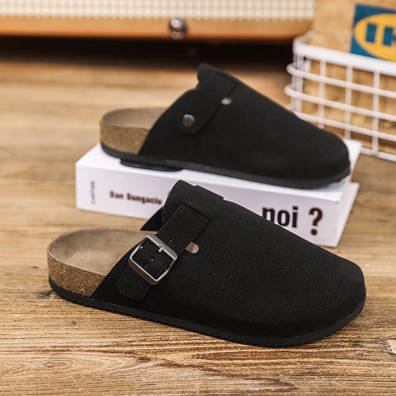 Birkenstock stil papuče s korkom, protuklizne, za muškarce, jesen-zima, gornji dio od mikrovlatene kože