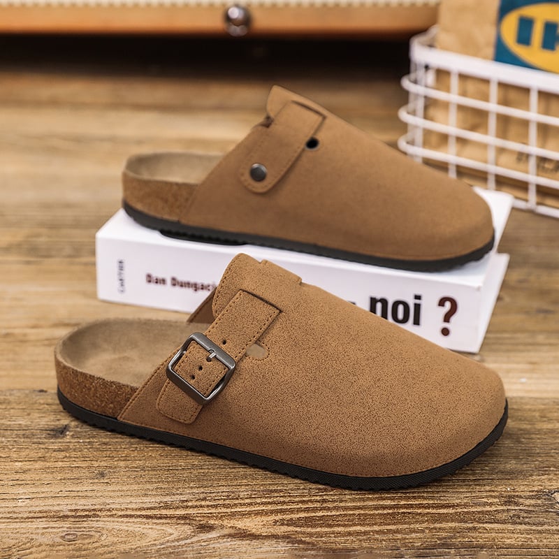 Birkenstock stil papuče s korkom, protuklizne, za muškarce, jesen-zima, gornji dio od mikrovlatene kože