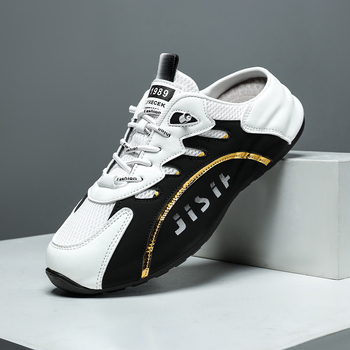 Férfi Slip-On cipő, lélegző hálós felsőrésszel, PU felsőrész, gumírozott talp, injekciós öntéssel készült konstrukció, 2025 tavasz