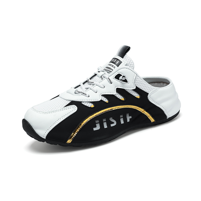 Férfi Slip-On cipő, lélegző hálós felsőrésszel, PU felsőrész, gumírozott talp, injekciós öntéssel készült konstrukció, 2025 tavasz