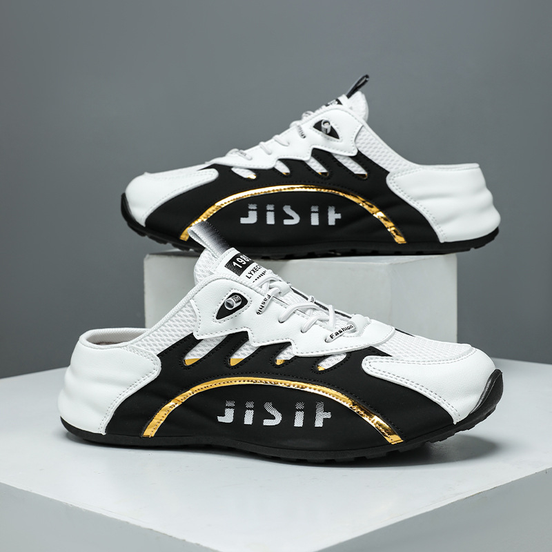 Férfi Slip-On cipő, lélegző hálós felsőrésszel, PU felsőrész, gumírozott talp, injekciós öntéssel készült konstrukció, 2025 tavasz