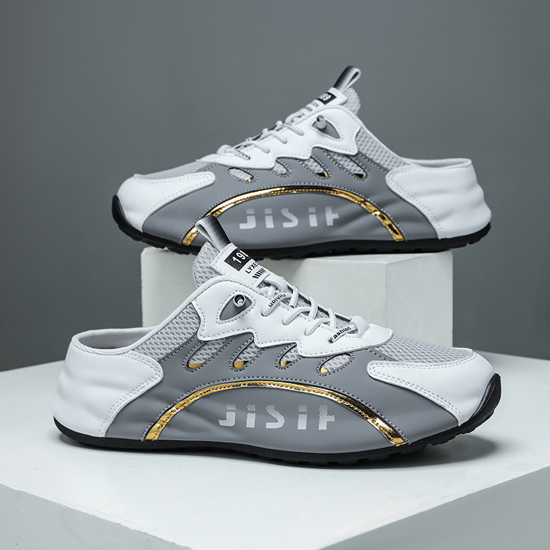 Férfi Slip-On cipő, lélegző hálós felsőrésszel, PU felsőrész, gumírozott talp, injekciós öntéssel készült konstrukció, 2025 tavasz