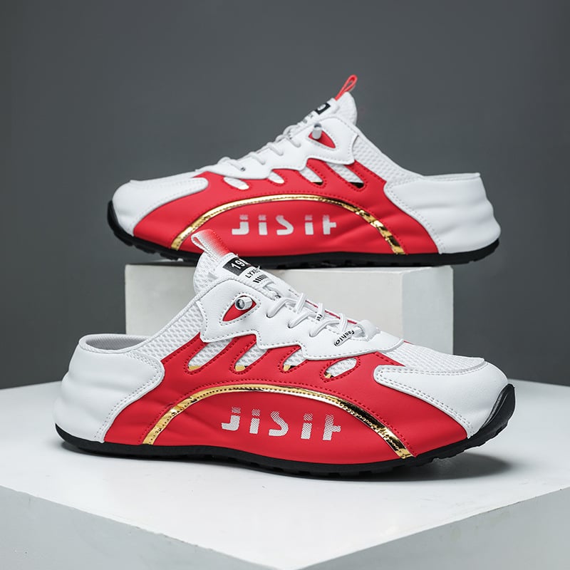 Férfi Slip-On cipő, lélegző hálós felsőrésszel, PU felsőrész, gumírozott talp, injekciós öntéssel készült konstrukció, 2025 tavasz