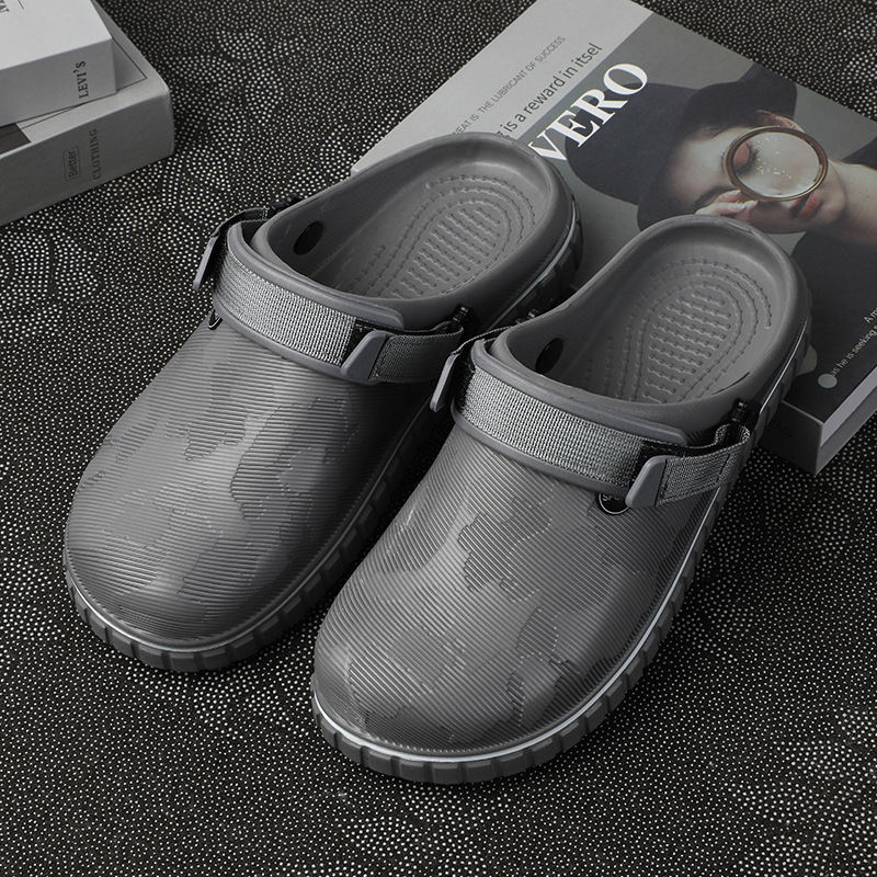 Muške EVA 3D teksturirane sandale - slip-on, protuklizne, otporne na habanje, EVA gornji dio i potplat, za plažu i unutarnju upotrebu, proljeće-ljeto 2025