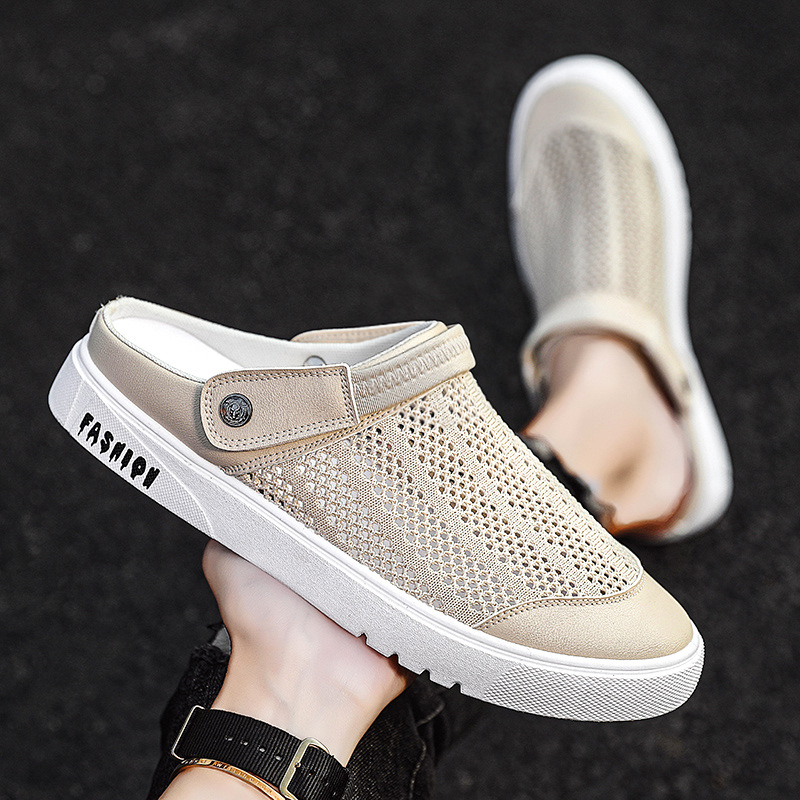 Muške slip-on sandale u korejskom stilu, mrežasti gornji dio, PVC potplat injekcijski