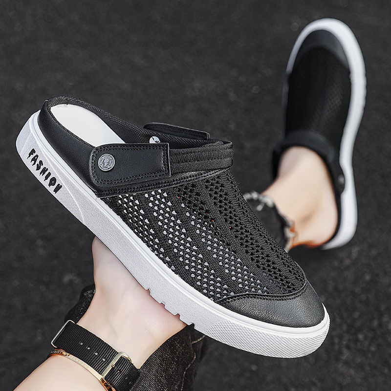 Muške slip-on sandale u korejskom stilu, mrežasti gornji dio, PVC potplat injekcijski