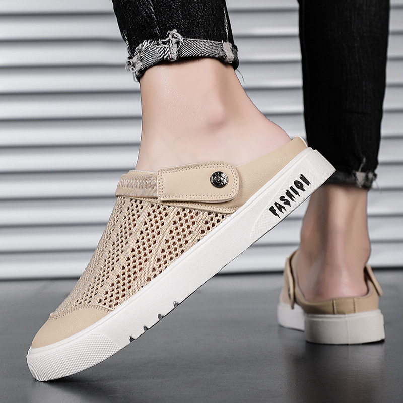 Muške slip-on sandale u korejskom stilu, mrežasti gornji dio, PVC potplat injekcijski