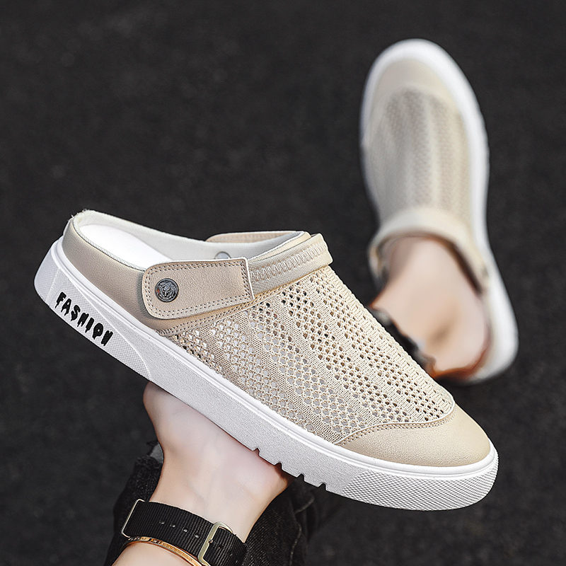 Muške slip-on sandale u korejskom stilu, mrežasti gornji dio, PVC potplat injekcijski