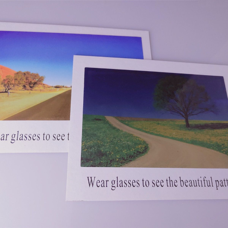 Polarizirana kartica za testiranje naočala, vertikalna orijentacija, ljeto 2021 izdanje, za trgovine naočalama