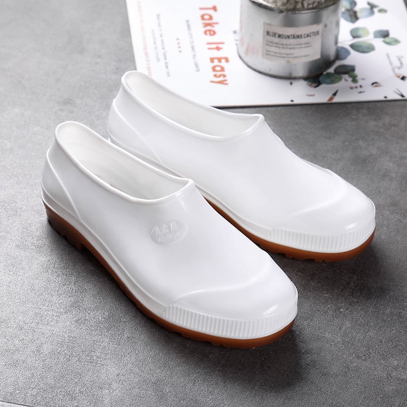 Élelmiszer-minőségű konyhai csúszásmentes slip-on lábbeli, alacsony szárú, PVC anyagú, vízálló és sav-bázis ellenálló, uniszex