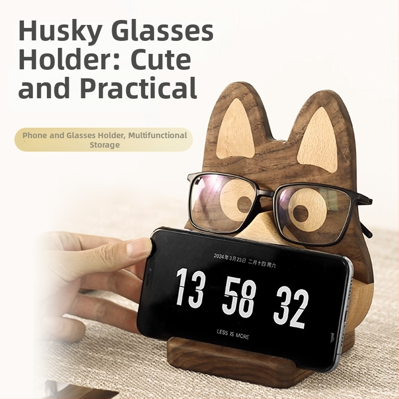 Držač naočala s motivom životinje, masivno drvo, model Yszmsn010, izdanje proljeće 2024