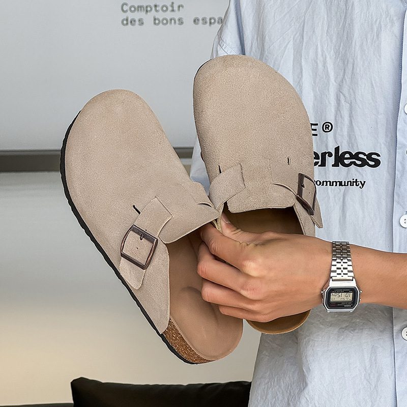 Muške Mori retro slip-on sandale za plažu – gornji dio od mikrovlaknaste kože, EVA potplat, ljeto 2025