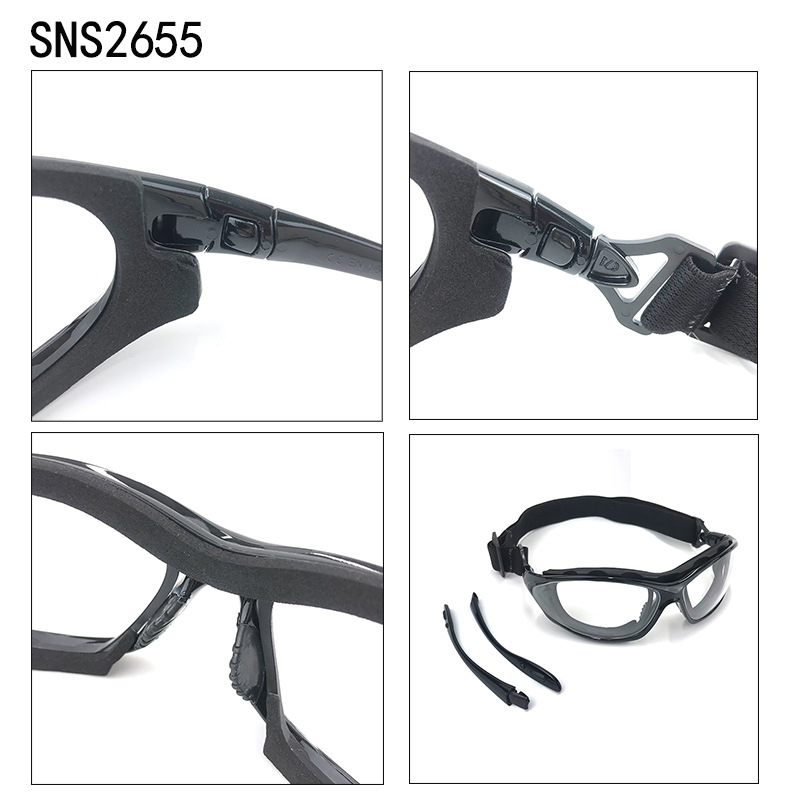 Προστατευτικά γυαλιά SNS2655/SNS2656, πλαίσιο PC, ρυθμιζόμενα, ανθεκτικά σε κρούσεις, UV προστασία