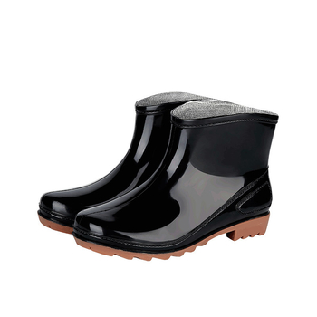 Alacsony profilú esőcsizma férfiaknak és nőknek, csúszásmentes és vízálló, PVC felsőrész, műanyag talp