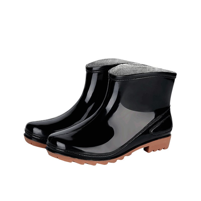 Alacsony profilú esőcsizma férfiaknak és nőknek, csúszásmentes és vízálló, PVC felsőrész, műanyag talp