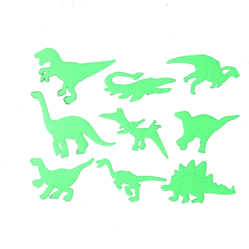 Сет светещи в тъмното пластмасови стенни стикери с динозавър и тиква — плосък дизайн, карикатурен стил, повече от 5 бр.