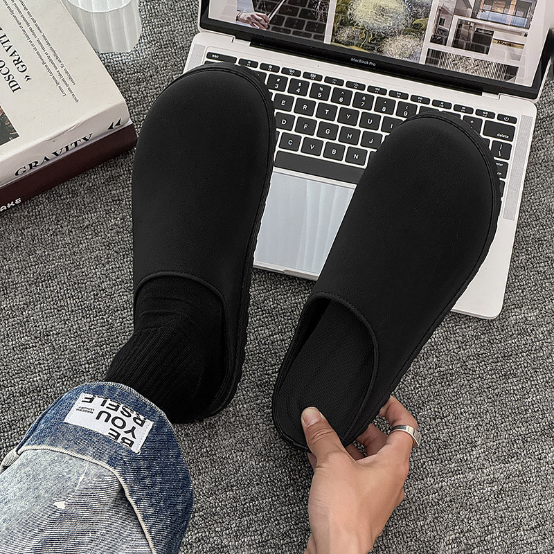 Muške Baotou slip-on papuče s gornjim dijelom od umjetne kože, PVC đon, injekcijski oblikovana konstrukcija, izdanje 2025.
