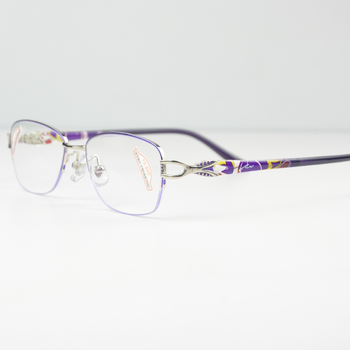 Sunset Red naočale za čitanje, metalni polu-okvir, ovalne leće, akrilne leće, zaštita od plave svjetlosti, za daleko i blizu