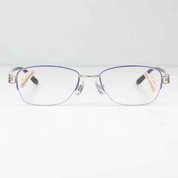 Sunset Red naočale za čitanje, metalni polu-okvir, ovalne leće, akrilne leće, zaštita od plave svjetlosti, za daleko i blizu