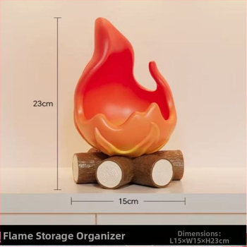 Smoljeni ukrasni predmet za ulazni prostor s motívom plamena i ladicom za ključeve — ekološki prihvatljiv materijal, suvremeni minimalistički stil, brend gsf