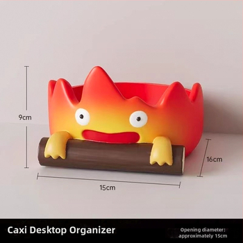 Smoljeni ukrasni predmet za ulazni prostor s motívom plamena i ladicom za ključeve — ekološki prihvatljiv materijal, suvremeni minimalistički stil, brend gsf