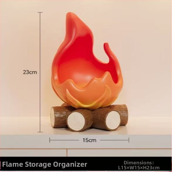 Smoljeni ukrasni predmet za ulazni prostor s motívom plamena i ladicom za ključeve — ekološki prihvatljiv materijal, suvremeni minimalistički stil, brend gsf