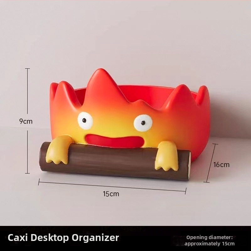 Smoljeni ukrasni predmet za ulazni prostor s motívom plamena i ladicom za ključeve — ekološki prihvatljiv materijal, suvremeni minimalistički stil, brend gsf