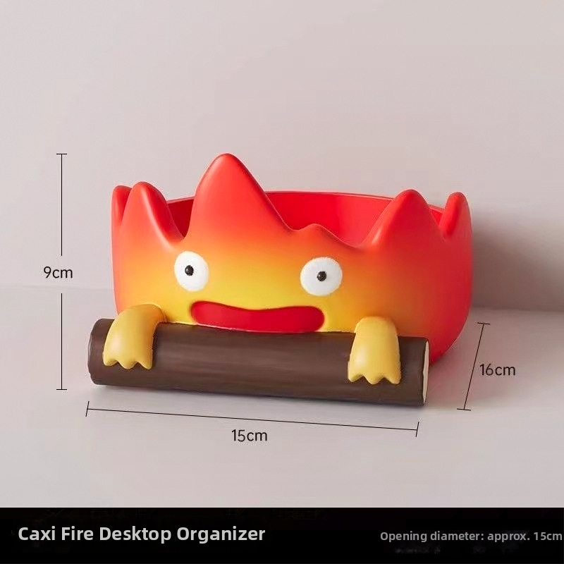 Smoljeni ukrasni predmet za ulazni prostor s motívom plamena i ladicom za ključeve — ekološki prihvatljiv materijal, suvremeni minimalistički stil, brend gsf