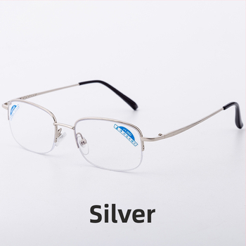 Naočale za čitanje s lećama od smole, zaštita od plavog svjetla, UV i zračenja, poluokvir od metala