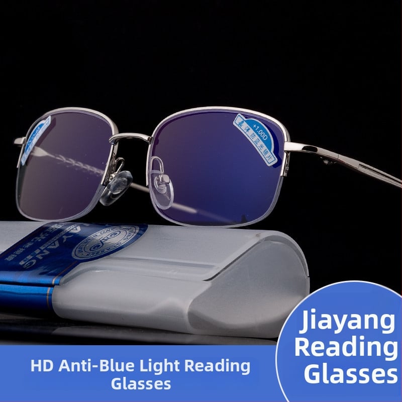 Naočale za čitanje s lećama od smole, zaštita od plavog svjetla, UV i zračenja, poluokvir od metala
