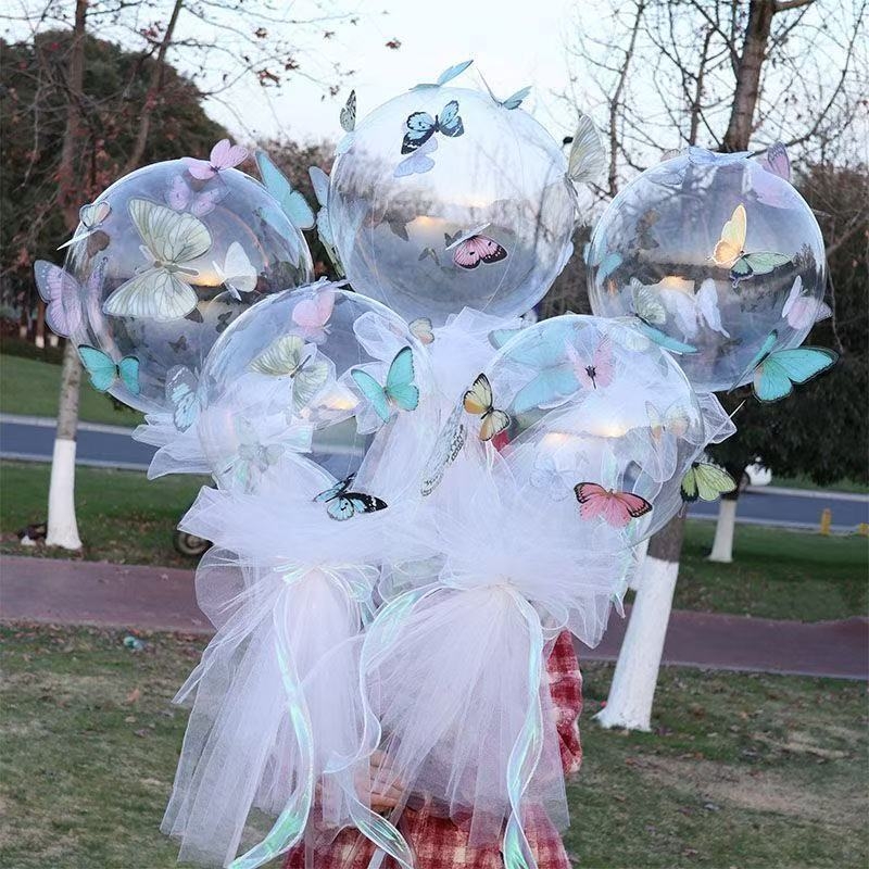 Balon za fotografiju: svjetleći leptir-valoviti balon za Valentinovo (Materijal: Papir; Tip balona: Floor Ball; Oblik: Okrugli)