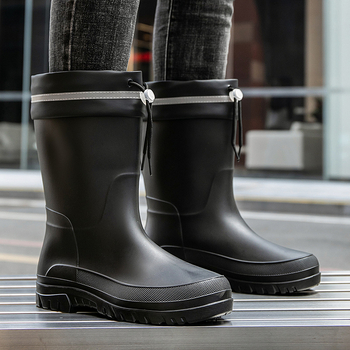 Férfi esőcsizma, középhosszú, vízálló, csúszásmentes, kopásálló, EVA talpbetét
