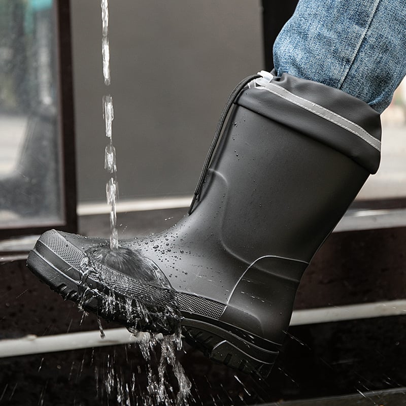 Férfi esőcsizma, középhosszú, vízálló, csúszásmentes, kopásálló, EVA talpbetét