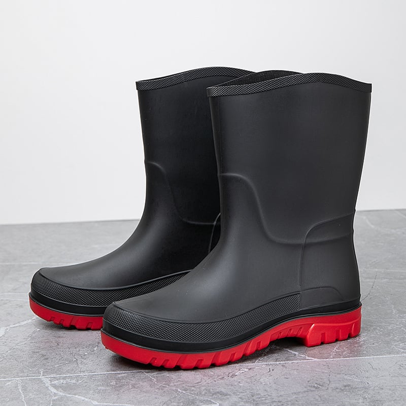 Férfi esőcsizma, középhosszú, vízálló, csúszásmentes, kopásálló, EVA talpbetét