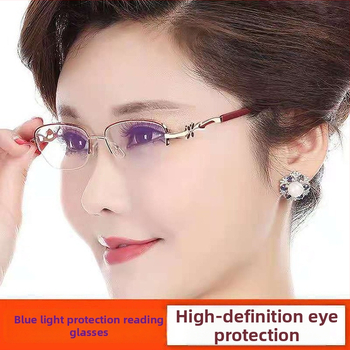 Presbiopijske naočale za čitanje, polu-okvir, metalni okvir, leće od smole, anti-plavo svjetlo