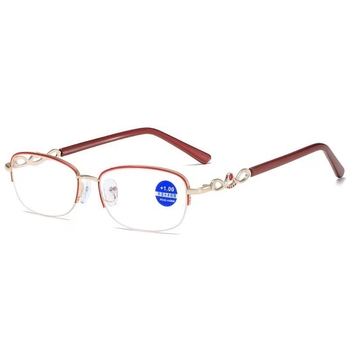 Presbiopijske naočale za čitanje, polu-okvir, metalni okvir, leće od smole, anti-plavo svjetlo