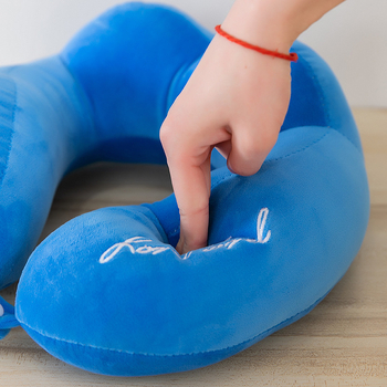 У-образна възглавница за врата за пътуване и офис, напълнена с PP памук, калъф Crystal Velvet, стил модерен минимализъм, У-образна форма, универсална употреба