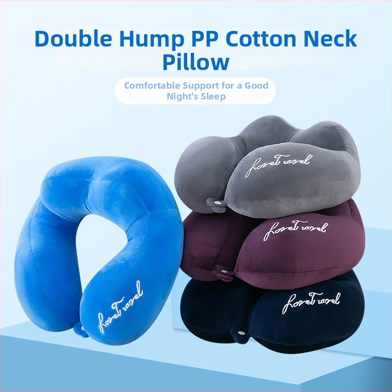 У-образна възглавница за врата за пътуване и офис, напълнена с PP памук, калъф Crystal Velvet, стил модерен минимализъм, У-образна форма, универсална употреба