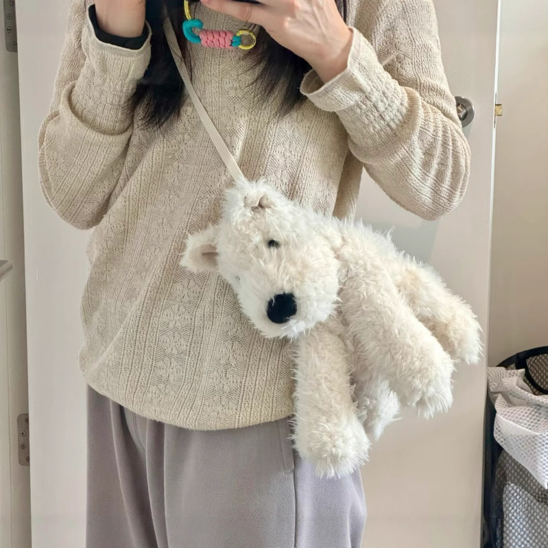 Backpack λούτρινο σκυλί με χιαστί — Ουέστ Χάιλανττερ, Jellycatnip, γέμισμα PP cotton, ύφασμα plush, κατάλληλο για ηλικίες 14+