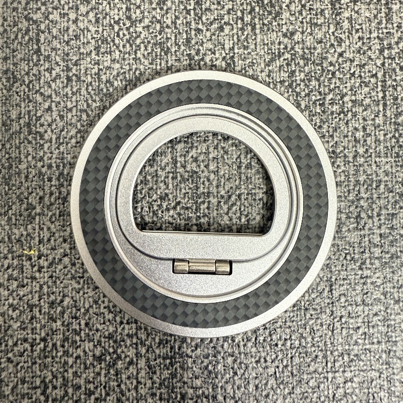 MagSafe držač za telefon od aluminijske legure, karbon tekstura, okretni prsten, magnetska stolna podrška