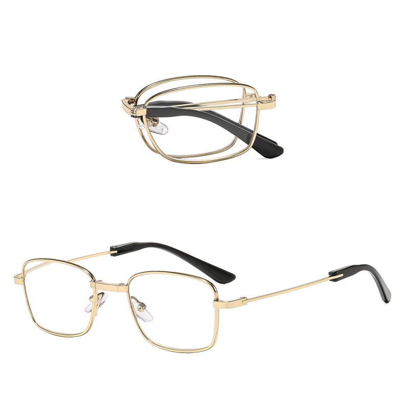 Naočale za čitanje, leće od smole, protiv plavog svjetla, UV zaštita, asferične leće, za bliže i daljnje korištenje, potpuno metalni okvir, vintage retro stil