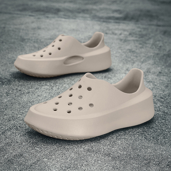 Square-Toe Clogs za muškarce – Visoka platforma za povećanje visine, EVA gornji i đon, Elastično zatvaranje, Outdoor vodeni plažni sandali (Proljeće 2025)